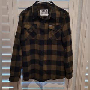 Womens XL DIXXON flannel green and black